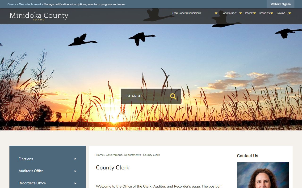 Minidoka County clerk records county clerk page