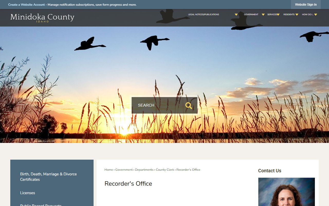 Minidoka County clerk records recorder office page