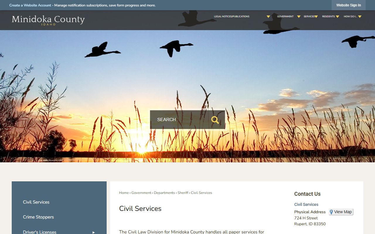 Minidoka County arrest records civil services and warrant process