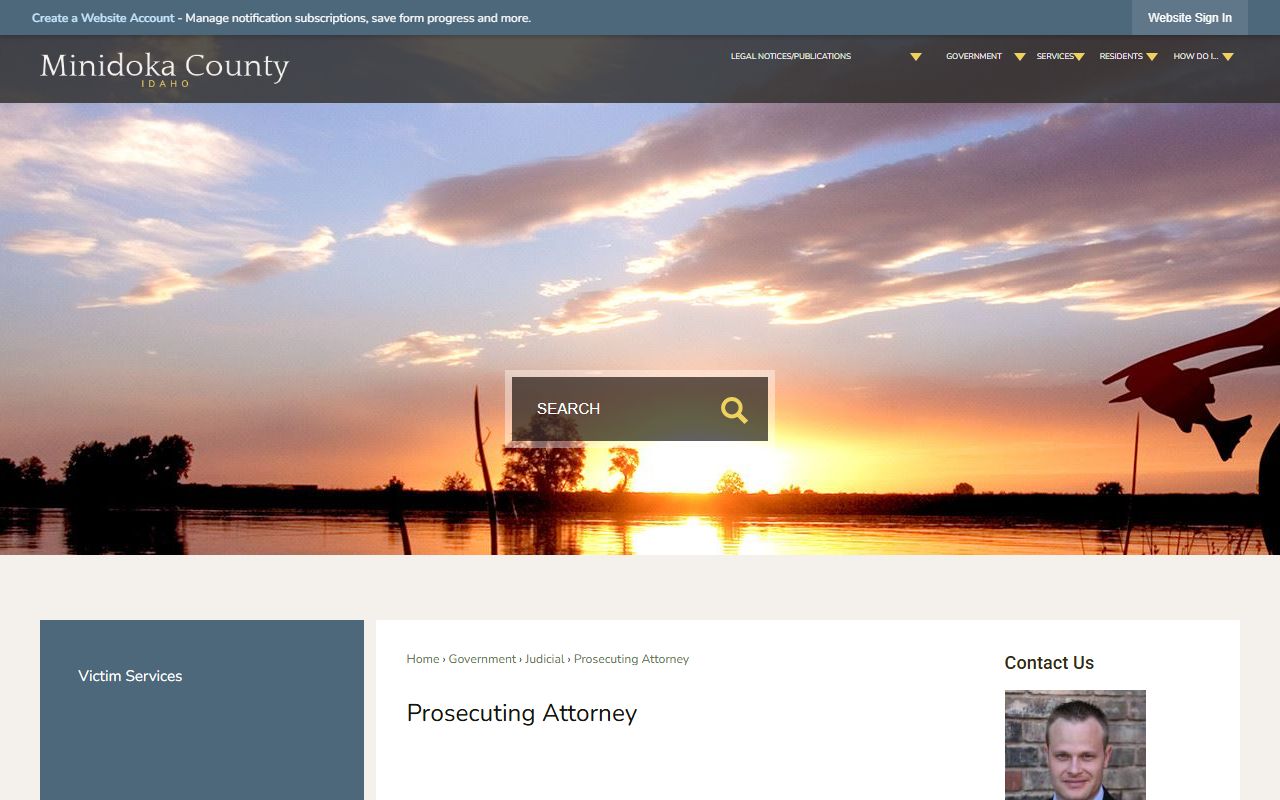 Minidoka County criminal court records prosecuting attorney page
