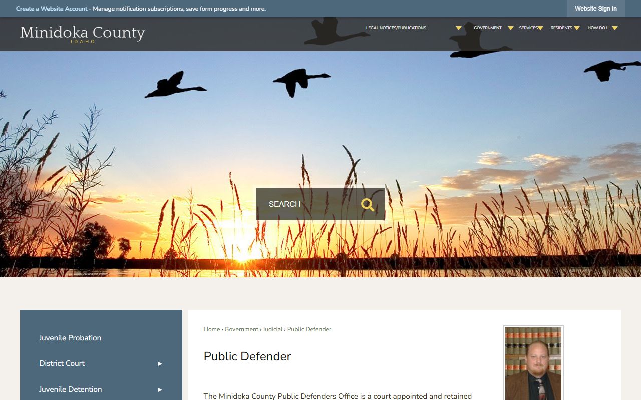Minidoka County criminal court records public defender office