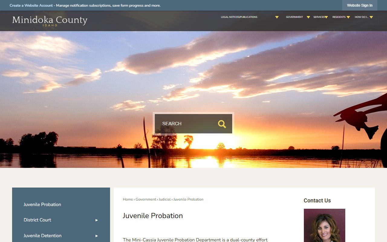 Minidoka County criminal court records juvenile probation page