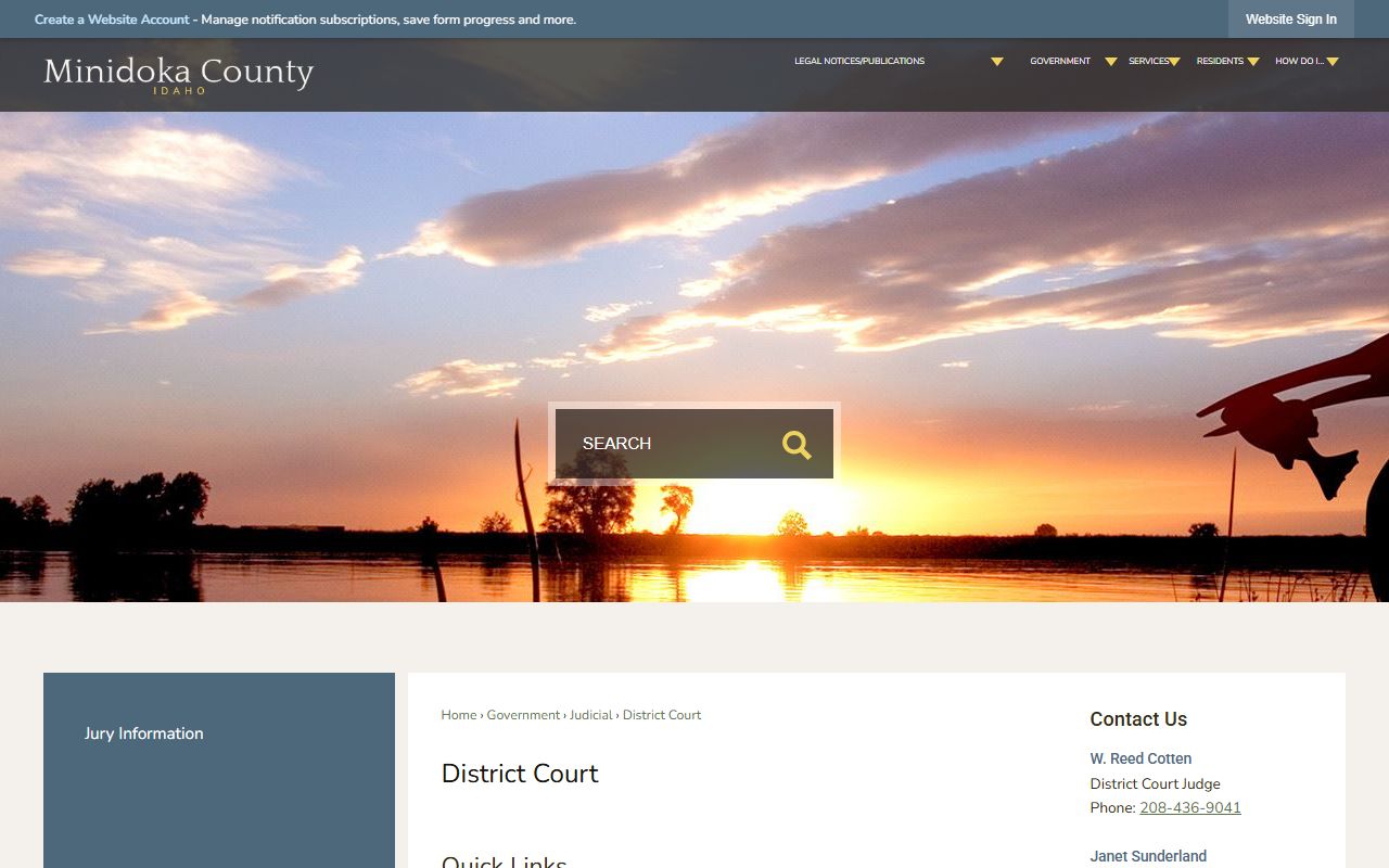 Minidoka County District Court official court page