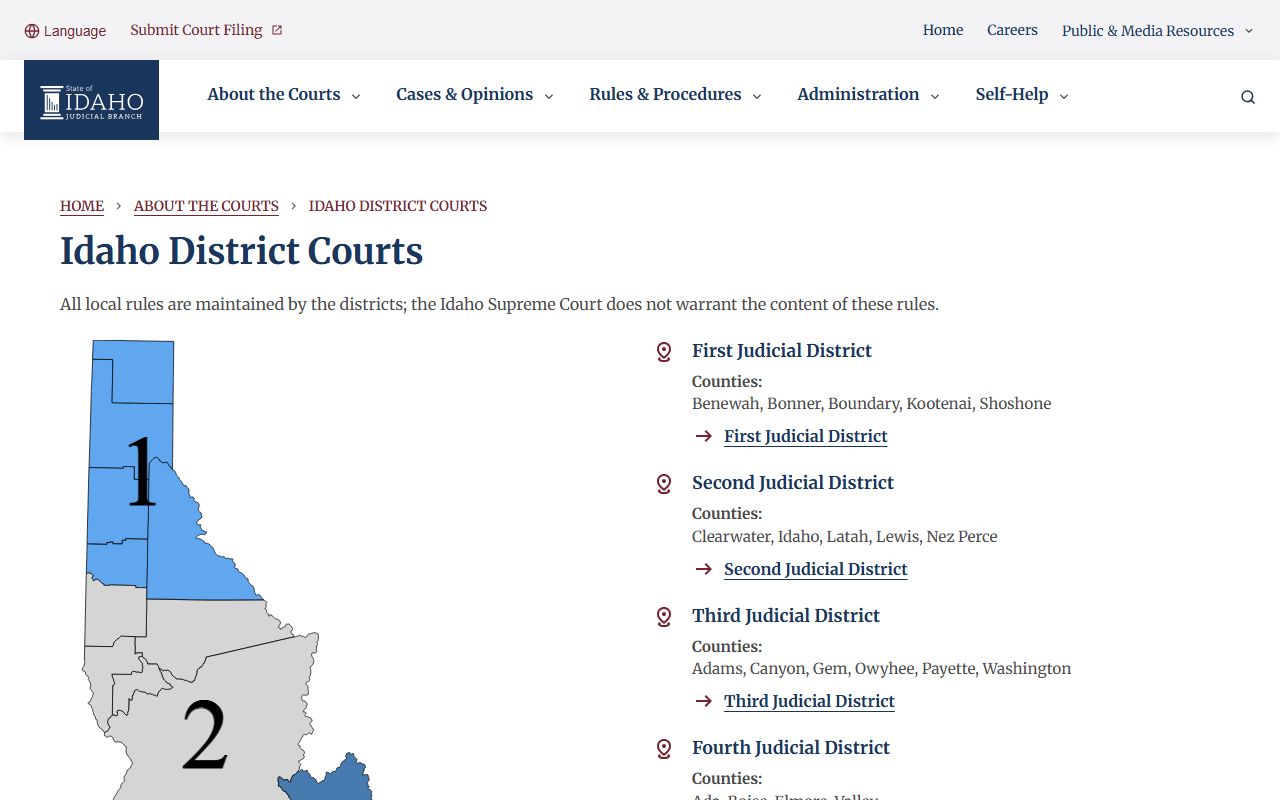 Minidoka County District Court Idaho District Courts overview