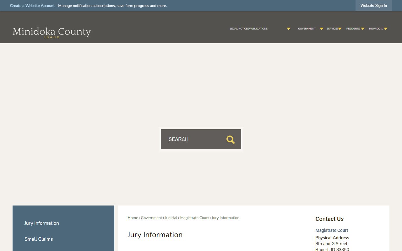 Minidoka County District Court jury information