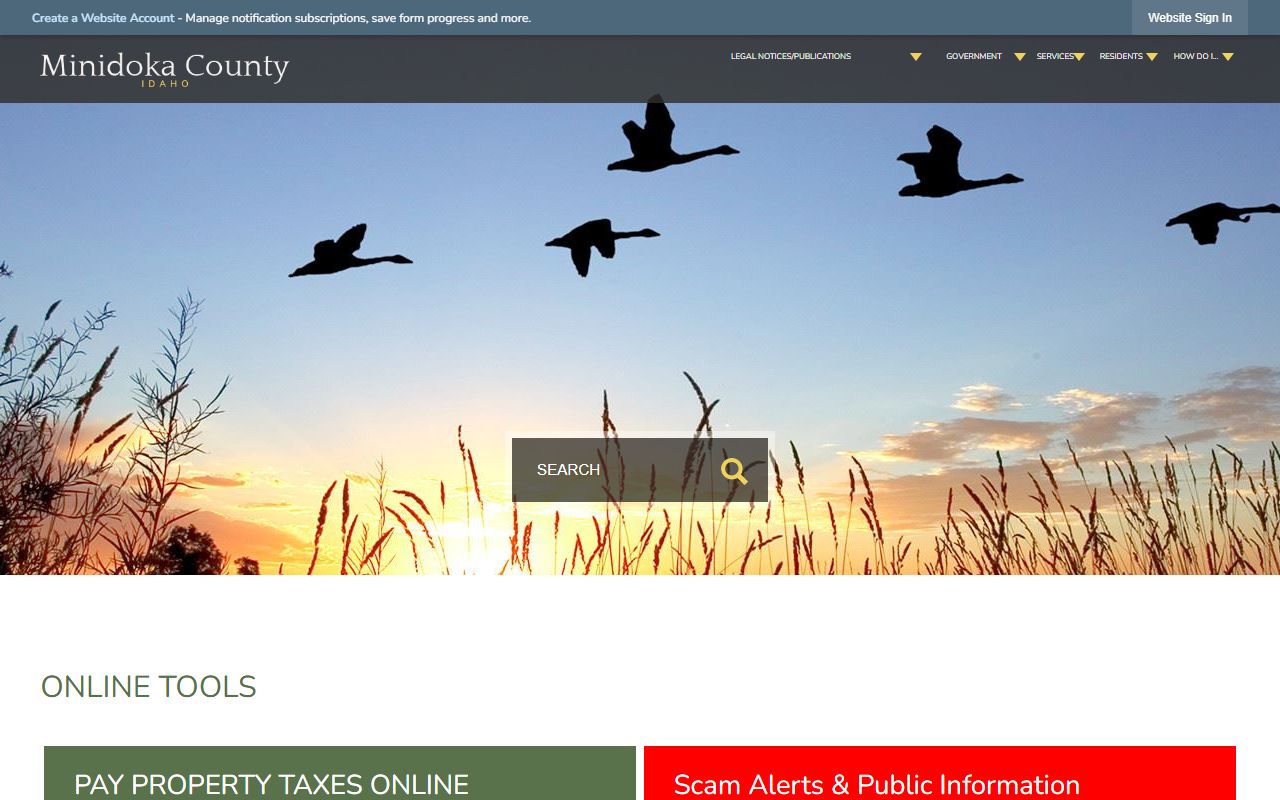 Minidoka County court records homepage and county office links