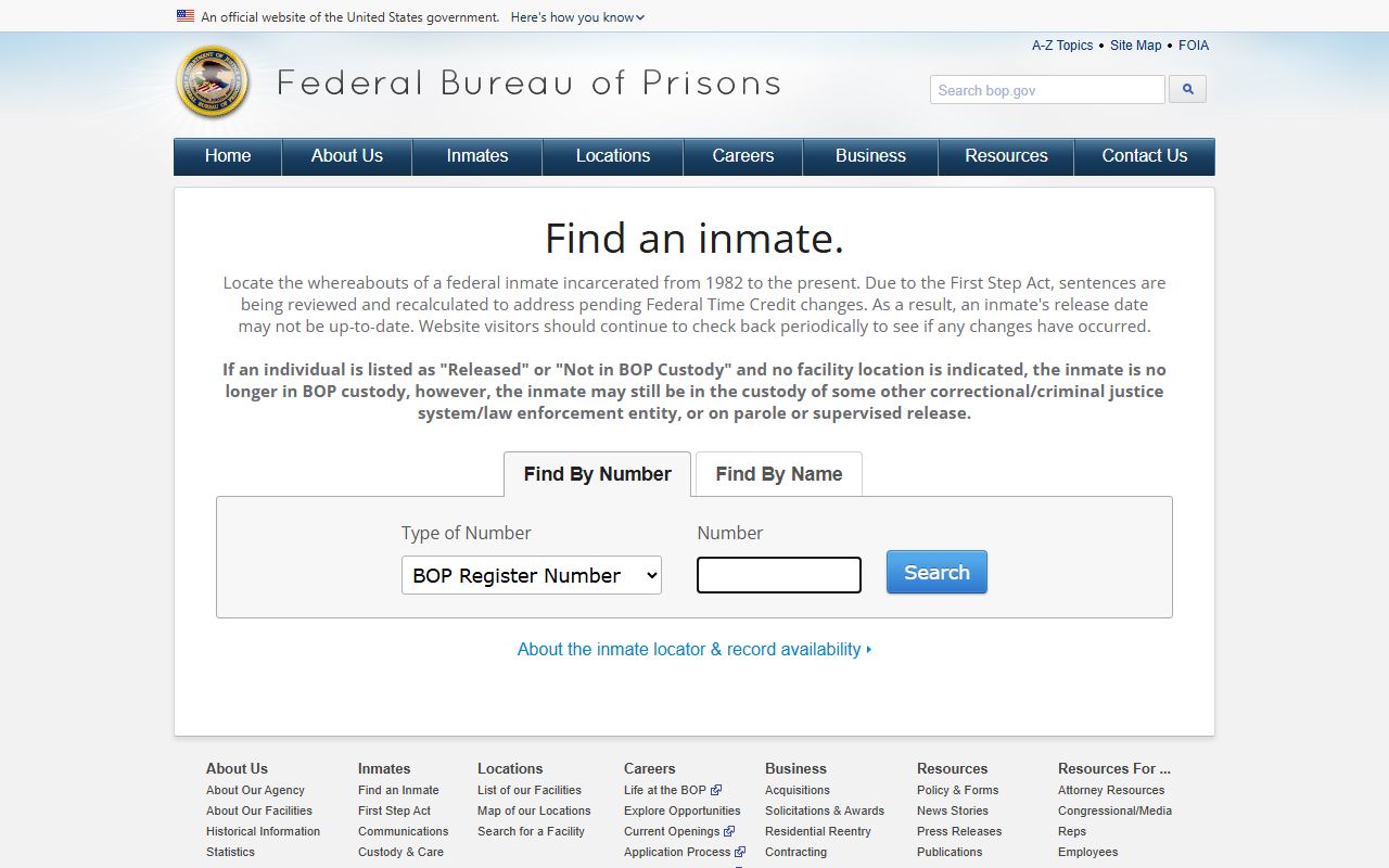 Minidoka County inmate records Federal Bureau of Prisons inmate locator