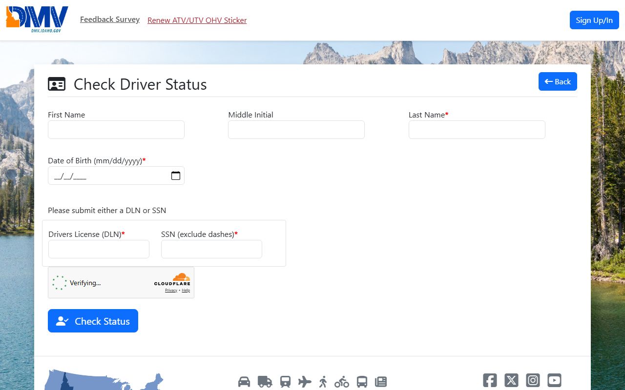 Minidoka County traffic court records Idaho driver status check